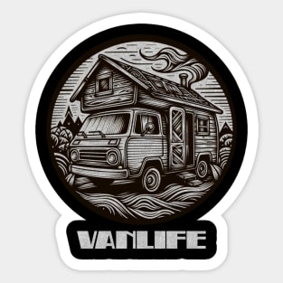 Rustic cabin camper van conversion Sticker